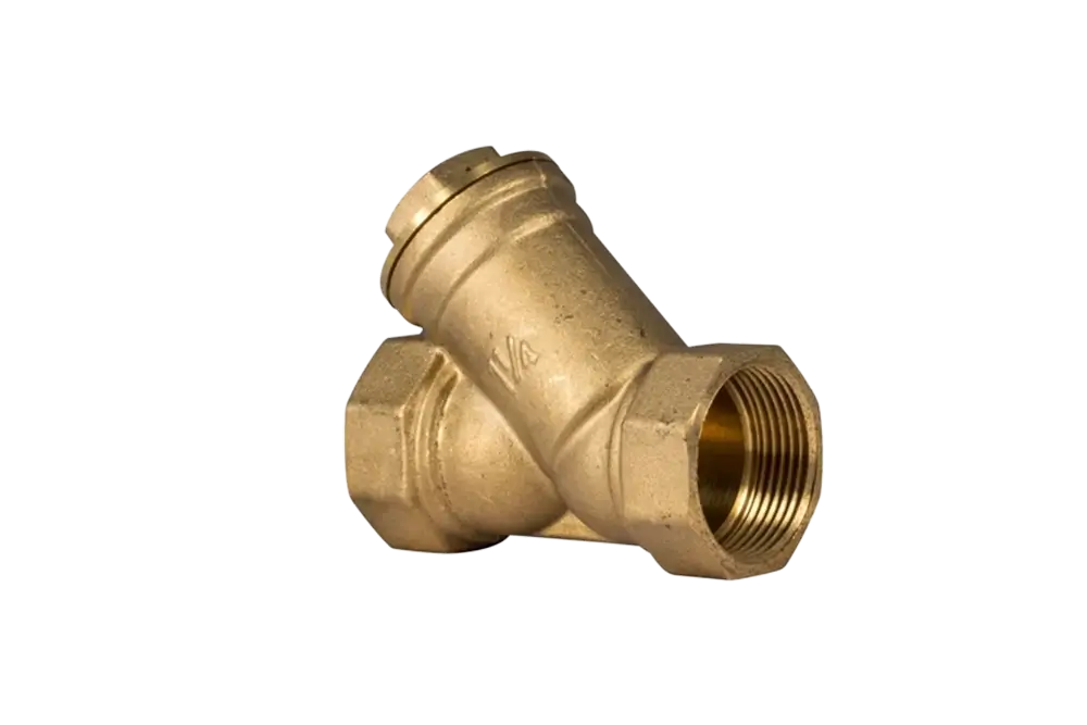 Фильтр-грязевик сетчатый Unipump G3/4″ Ду20 Ру16 Y-образный, латунный, внутренняя резьба 22156 — фото 1