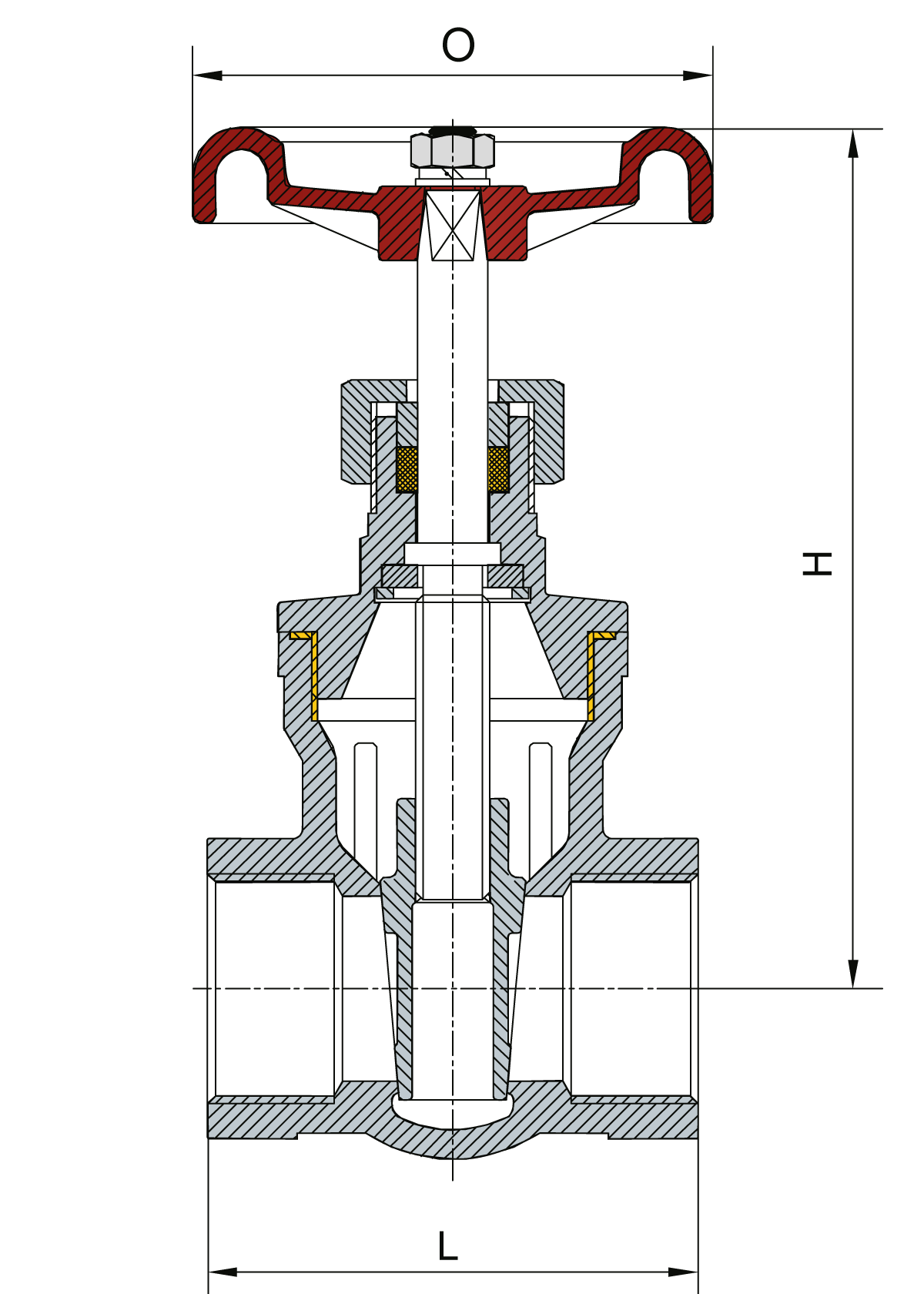 Задвижка клиновая муфтовая нержавеющая, AISI304 DN25 (1"), (CF8), PN14 — фото 1