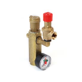 Группа безопасности котлов GIACOMINI R554P 1″ Ду25 Ру10 с отводом для реле давления, для закрытых систем теплоснабжения