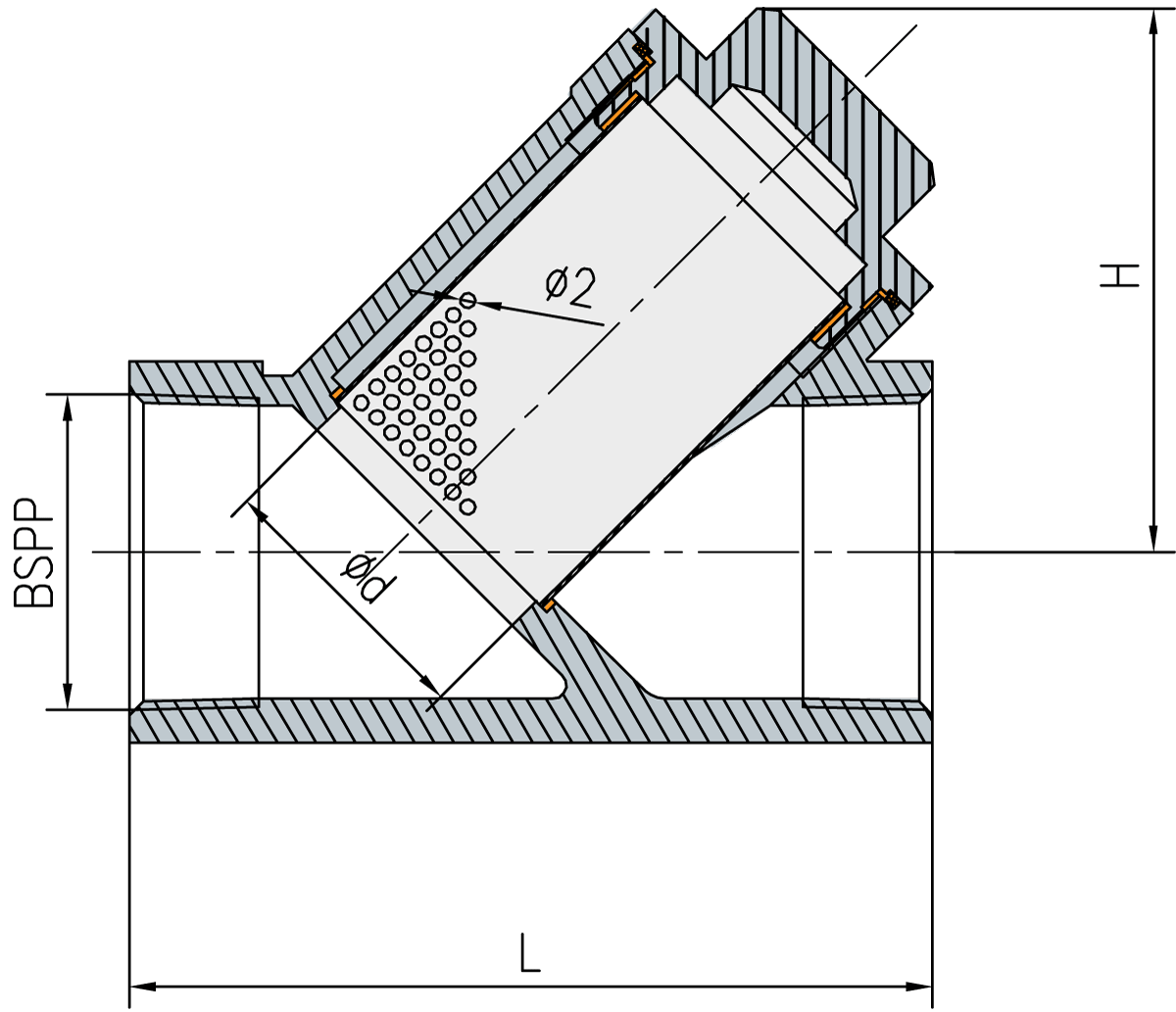 Фильтр муфтовый Y-тип нержавеющий, AISI304 DN10 (3/8"), (CF8), PN16 — фото 1